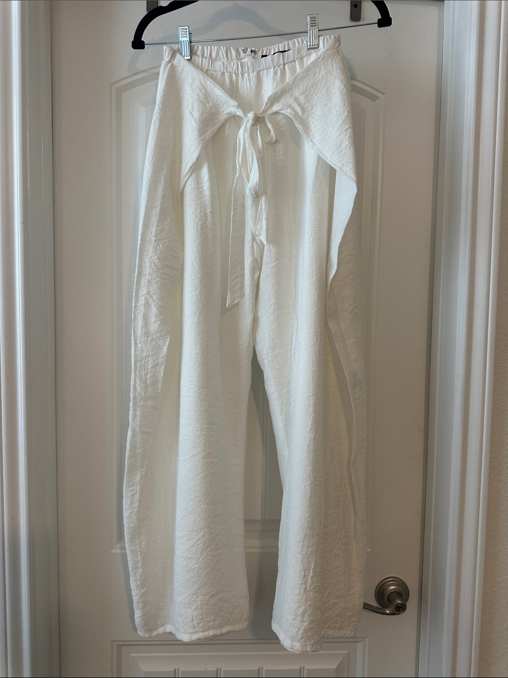 Lulu's White Wide-Leg Tie-Waist Pants